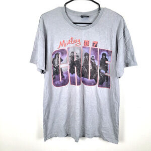Motley Crue Mens M Gray Graphic Band Tee Girls Girls Girls 87 Distressed Y2K
